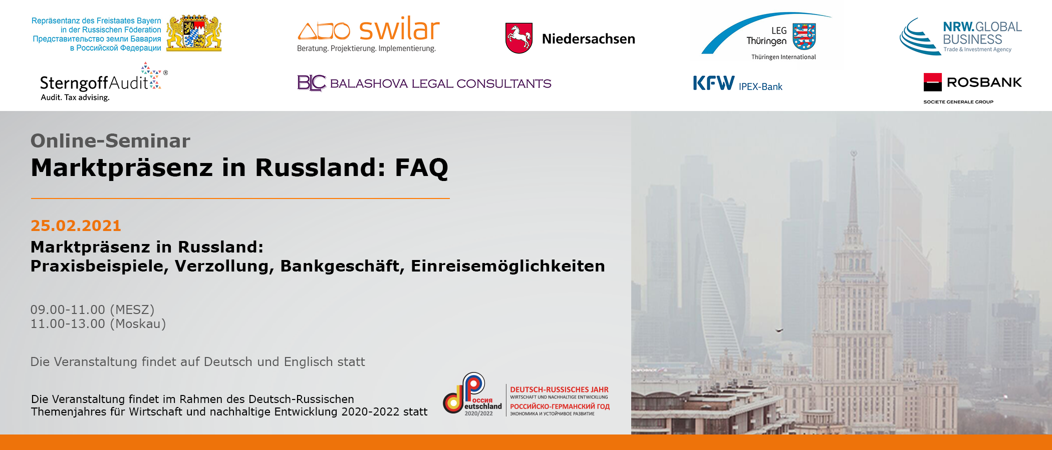 Online-Seminar 25.02.21 "Marktpräsenz in Russland: FAQ“. Tag 2